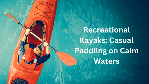 Recreational kayaks casual paddling on calm waters