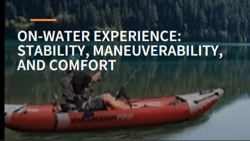 On water experience stability maneuverability and comfort